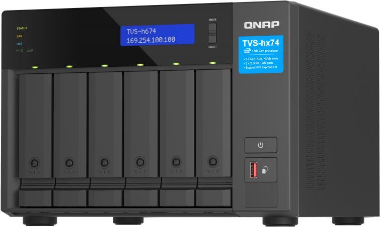 Купить QNAP TVS-H674 - NAS-Server - 6 Schächte - SATA 6Gb/s - RAID 5, 6, 10, 50, JBOD - RAM 16GB - iSCSI Support (TVS-H674-I3-16G) в магазине wardena.ru