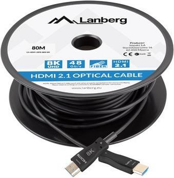 Купить Lanberg CA-HDMI-30FB-0800-BK HDMI-Kabel 80 m HDMI Typ A (Standard) Schwarz (CA-HDMI-30FB-0800-BK) в магазине wardena.ru