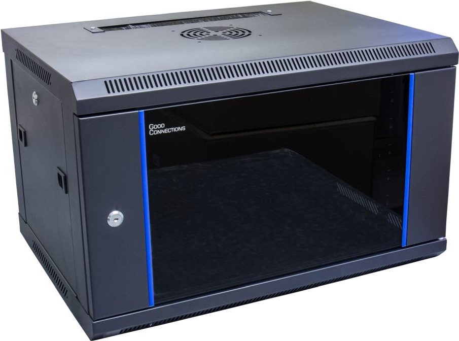 Купить 19" Wandgehäuse, 6HE, tiefschwarz (RAL9005) 600 x 450mm, fertig montiert, Good Connections® (GC-R0006) в магазине wardena.ru