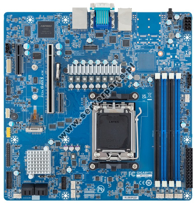 Купить Motherboard Gigabyte MC13-LE2 AMD B650E AM5 AMD EPYC 4004 Series SATA M.2 DDR5 в магазине wardena.ru
