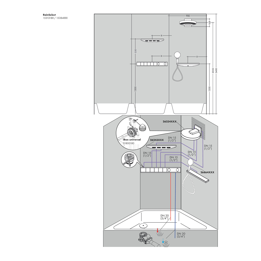 Купить Hansgrohe RainSelect Термостат для 5 потребителей скрытого монтажа черный матовый 15384670 в магазине wardena.ru