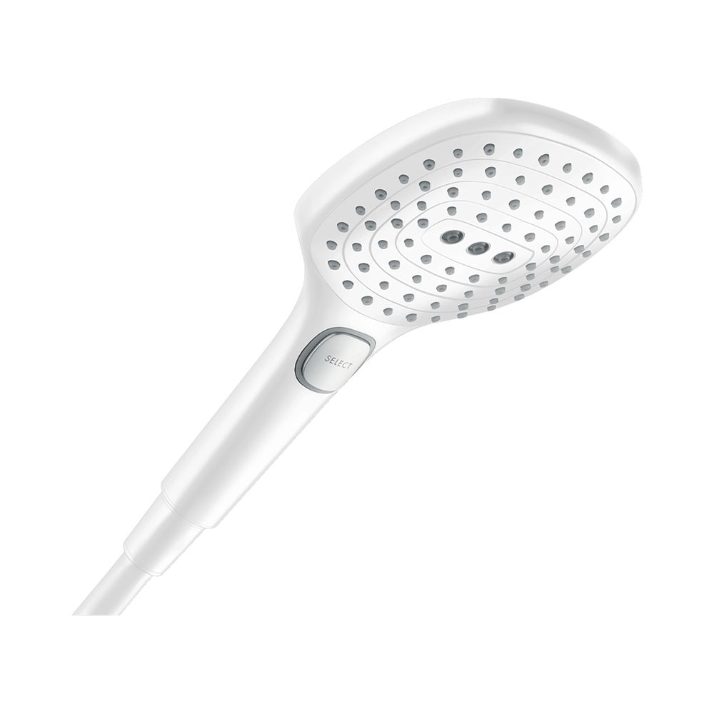Купить Hansgrohe Raindance Select E120 Air 3jet ручной душ хром-белый матовый 26520400 в магазине wardena.ru