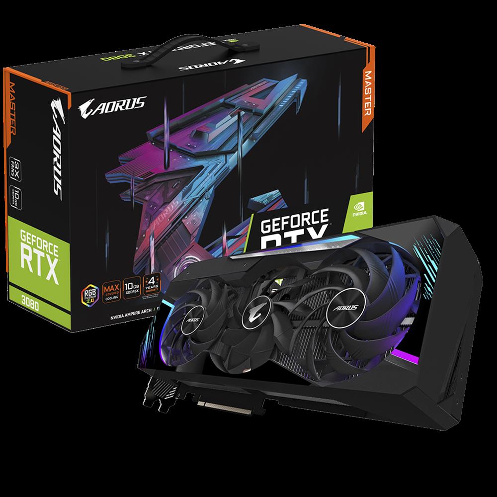 Купить Gigabyte AORUS GeForce RTX 3080 MASTER 10G (rev. 3.0) - Grafikkarten - GF RTX 3080 - 10 GB GDDR6X - PCIe 4.0 x16 - 3 x DisplayPort, 3 x HDMI (GV-N3080AORUS M-10GD 3.0) в магазине wardena.ru