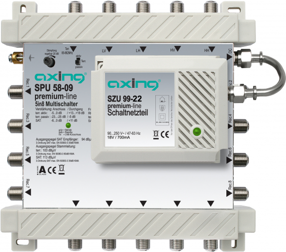 Купить Axing SPU 58-09 Satblock-Verteilung 5 Eingänge 8 Ausgänge (SPU 58-09) в магазине wardena.ru