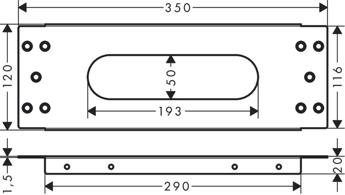 Купить Hansgrohe sBox Монтажная панель для монтажа на плитку хром 28016000 в магазине wardena.ru