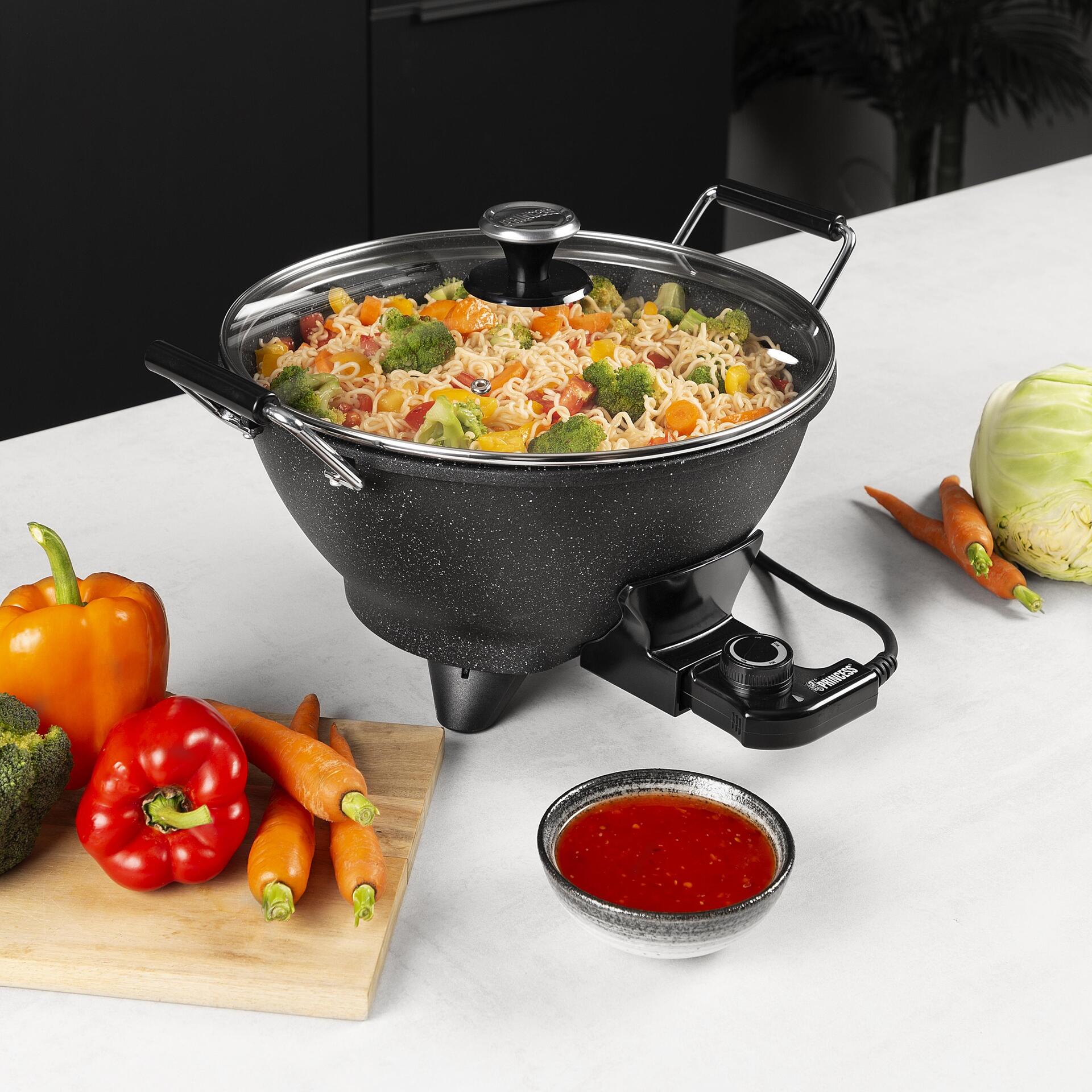 Купить Princess 162389 Elektrischer Wok - 7 l - Schwarz - Aluminium - 250 °C - 1400 W - 220 - 240 V (01.162389.01.001) в магазине wardena.ru