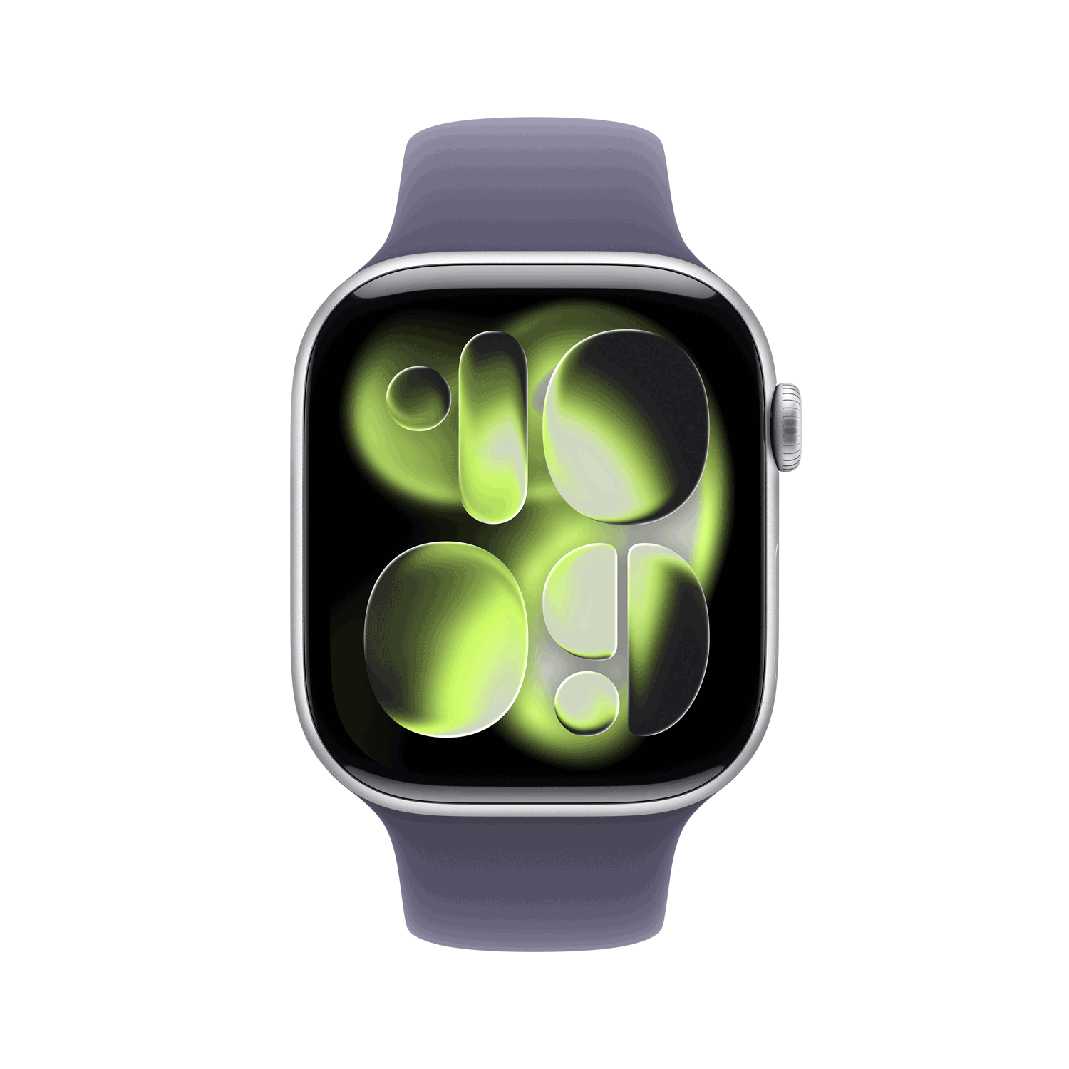 Купить Apple Watch Series 11 GPS 46mm Silver Aluminium Case with Purple Fog Sport Band - S/M (MEV94ZR/A) в магазине wardena.ru