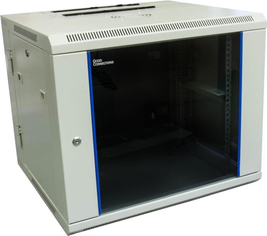 Купить 19" Wandgehäuse, 9HE, lichtgrau (RAL7035) Rückseite schwenkbar, 600 x 550mm, fertig montiert, mit Lüfter, Good Connections® (GC-R0010) в магазине wardena.ru