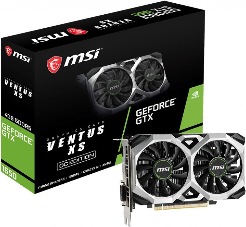 Купить MSI GTX 1650 VENTUS XS 4G OC - Grafikkarten - GF GTX 1650 - 4GB GDDR5 - PCIe 3.0 x16 - DVI, HDMI, DisplayPort (V809-3060R) в магазине wardena.ru