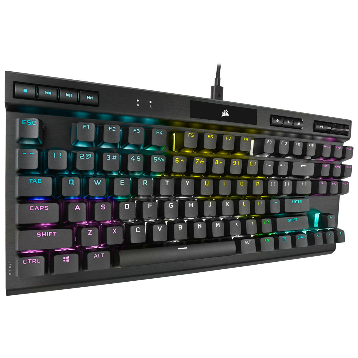 Купить Corsair K70 RGB TKL Tastatur USB QWERTY US Englisch Schwarz (CH-9119014-NA) в магазине wardena.ru