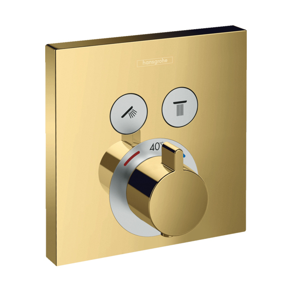 Купить Hansgrohe ShowerSelect Термостат скрытого монтажа для 2 потребителей золото 15763990 в магазине wardena.ru