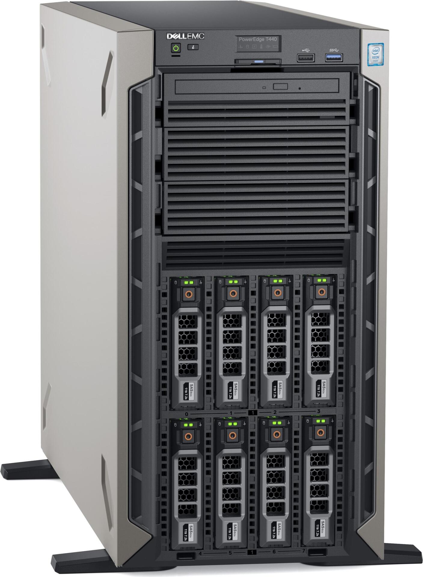 Купить DELL PowerEdge T440 Server 600 GB Tower (5U) Intel® Xeon Silver 2,1 GHz 16 GB DDR4-SDRAM 495 W (PET4401B) в магазине wardena.ru