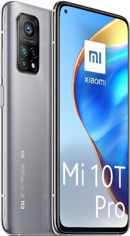 Купить Xiaomi MI 10T Pro 5G - 5G Smartphone - Dual-SIM - RAM 8 GB / Interner Speicher 128 GB - 6.67" - 2400 x 1080 Pixel (144 Hz) - Triple-Kamera 108 MP, 13 MP, 5 MP - front camera 20 MP - Lunar Silver (MZB07ZYEU) в магазине wardena.ru