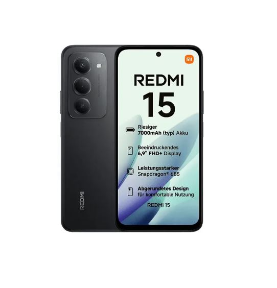 Купить Xiaomi Redmi 15 4G Dual Sim 6GB RAM 128GB - Midnight Black [Energieklasse B] (MZB0KPKEU) в магазине wardena.ru