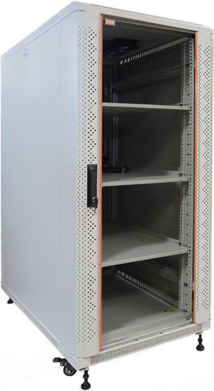 Купить IT-BUDGET 19"-Netzwerkschrank SRK - Komplettset - 22 HE - BxT 600x600 mm - Sicht-/Vollblechtür - 4 Aktiv-Lüfter - PDU - Fachböden - montiert - lichtgrau (99ITB19SRK2266GGM) в магазине wardena.ru