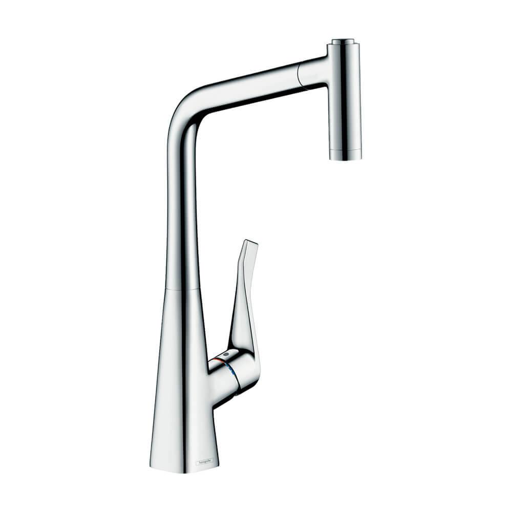 Купить Hansgrohe Metris M71 Кухонный смеситель однорычажный 320 Eco с вытяжным душем 2jet sBox хром 73824000 в магазине wardena.ru