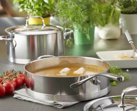 Купить Tiefe Bratpfanne mit 2 Griffen DEMEYERE Atlantis 7 24 cm (40850-342-0) в магазине wardena.ru