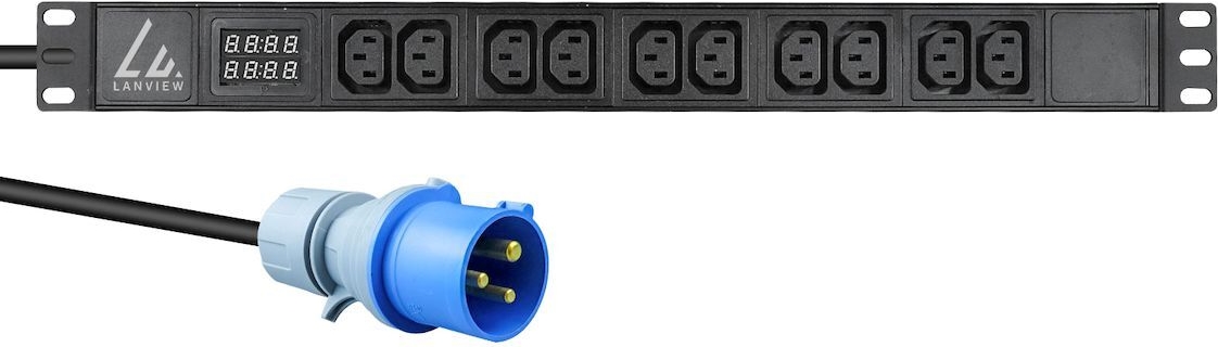 Купить Lanview 19'' rack mount power strip 1U 16A with 10 x C13 socket (LVR-3MIEC-AMP-10C13) в магазине wardena.ru