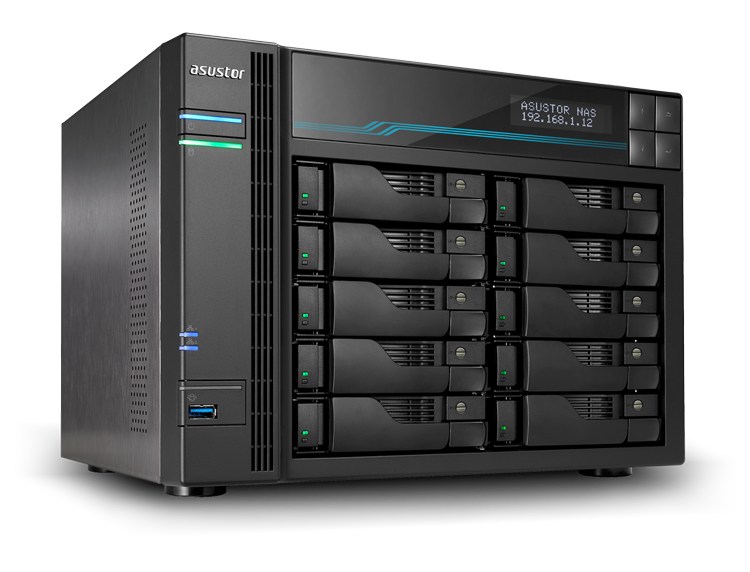 Купить ASUSTOR Lockerstor 10 Pro AS7110T - NAS-Server - 10 Schächte - SATA 6Gb/s - RAID 0, 1, 5, 6, 10, JBOD - RAM 8 GB - 2.5 Gigabit Ethernet / 10 Gigabit Ethernet - iSCSI Support в магазине wardena.ru