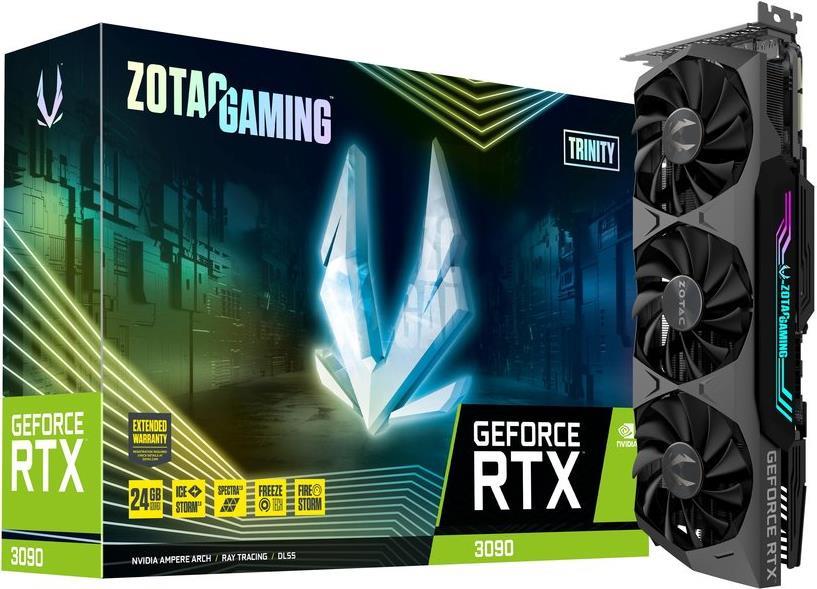 Купить ZOTAC GAMING GeForce RTX 3090 Trinity - Grafikkarten - GF RTX 3090 - 24GB GDDR6X - PCIe 4,0 - HDMI, 3 x DisplayPort (ZT-A30900D-10P) в магазине wardena.ru