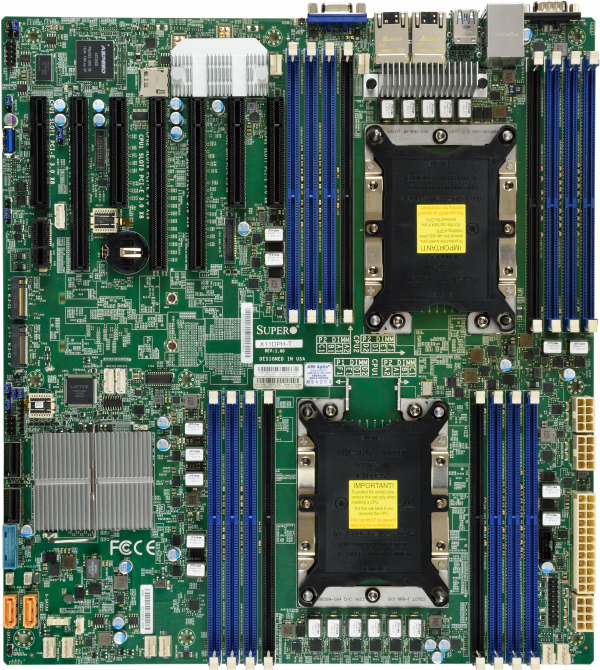 Купить SUPERMICRO X11DPH-T - Motherboard - Erweitertes ATX - Socket P - 2 Unterstützte CPUs - C624 - USB 3.0 - 2 x 10 Gigabit LAN - Onboard-Grafik (MBD-X11DPH-T-O) в магазине wardena.ru