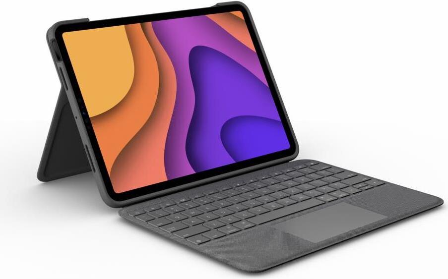 Купить Logitech Folio Touch - Tastatur und Foliohülle - mit Trackpad - hinterleuchtet - Apple Smart connector - AZERTY - Französisch - Oxford Gray - für Apple 10.9"  iPad Air (4. Generation) (920-009958) в магазине wardena.ru