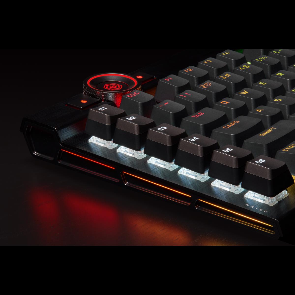 Купить CORSAIR Gaming K100 RGB - Tastatur - Hintergrundbeleuchtung - USB - Deutsch - Tastenschalter: CORSAIR OPX RGB - Aluminium schwarz eloxiert (gebürstet) (CH-912A01A-DE) в магазине wardena.ru