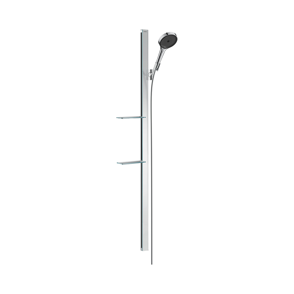 Купить Hansgrohe Душевой набор Rainfinity 130 3jet EcoSmart  с душевой стойкой 150 см и мыльницей хром 27674000 в магазине wardena.ru
