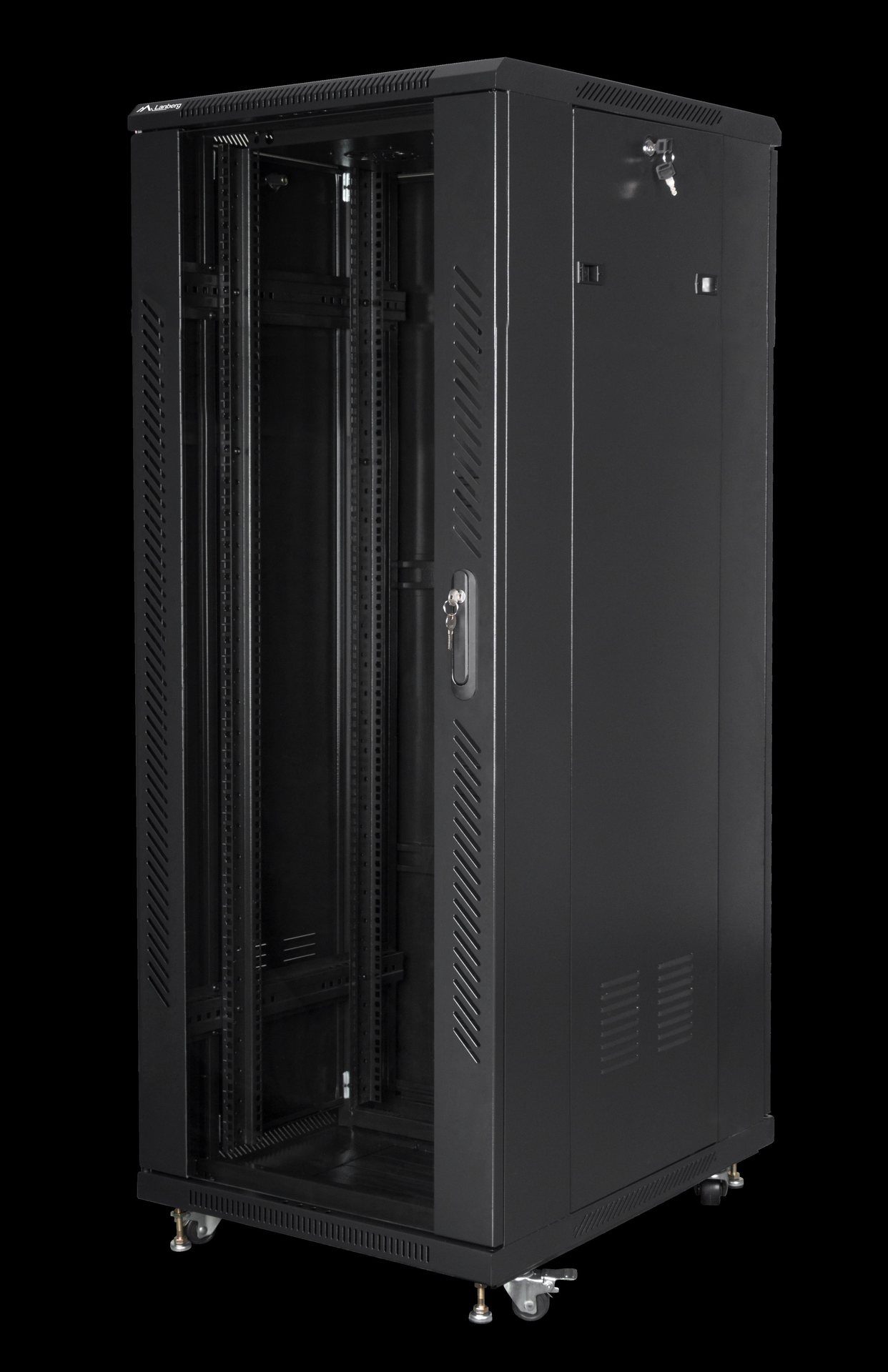 Купить Lanberg FF01-6832-12B Rack 32U Freistehendes Gestell Schwarz (FF01-6832-12B) в магазине wardena.ru