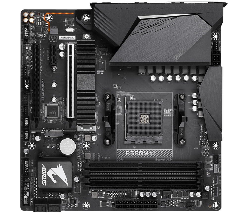 Купить Gigabyte B550M AORUS PRO - 1.0 - Motherboard - micro ATX - Socket AM4 - AMD B550 Chipsatz - USB-C Gen2, USB 3.2 Gen 1, USB 3.2 Gen 2 - Gigabit LAN - Onboard-Grafik (CPU erforderlich) - HD Audio (8-Kanal) в магазине wardena.ru
