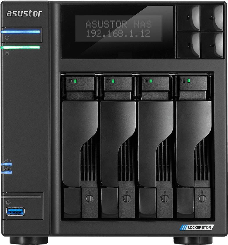 Купить Asustor AS6604T NAS & Speicherserver J4125 Eingebauter Ethernet-Anschluss Schwarz (90-AS6604T00-MD30) в магазине wardena.ru