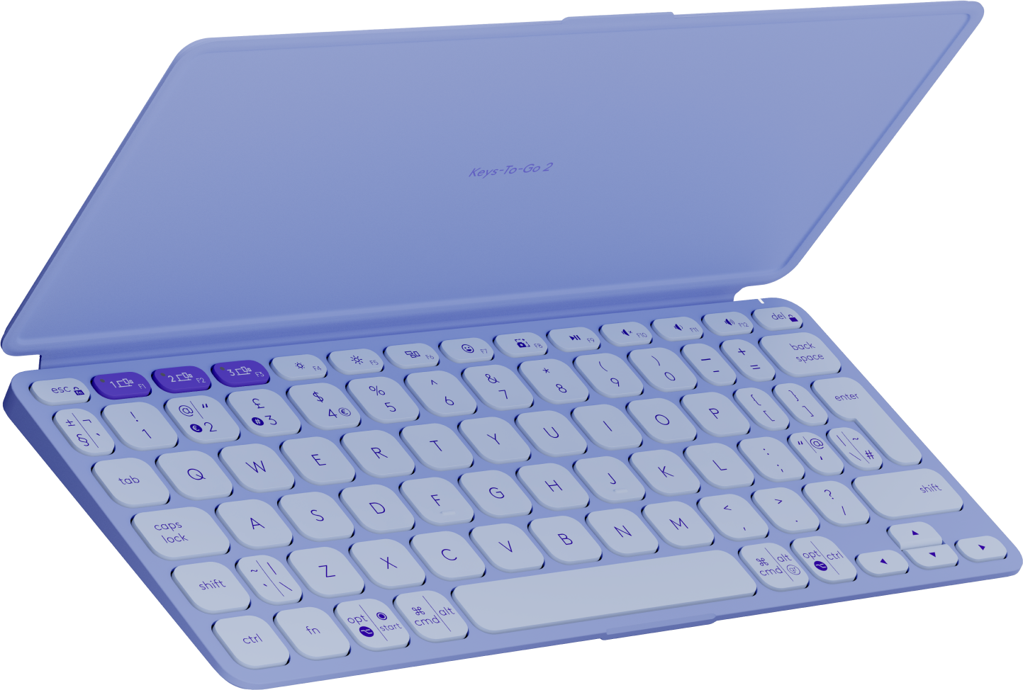 Купить Logitech Keys-To-Go 2 - Tastatur - built-in cover - kabellos - Bluetooth LE - QWERTY - US International - fliederfarben (920-012986) в магазине wardena.ru