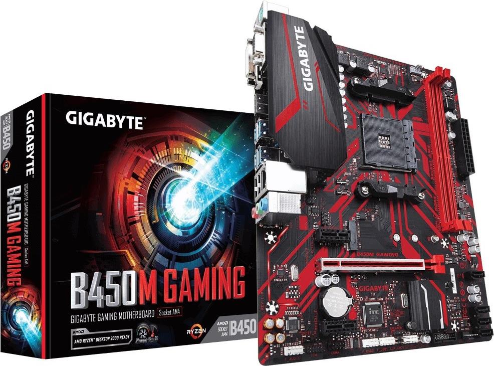 Купить Gigabyte B450M GAMING - 1.0 - Motherboard - micro ATX - Socket AM4 - AMD B450 - USB 3.1 Gen 1 - Gigabit LAN - Onboard-Grafik (CPU erforderlich) - HD Audio (8-Kanal) в магазине wardena.ru