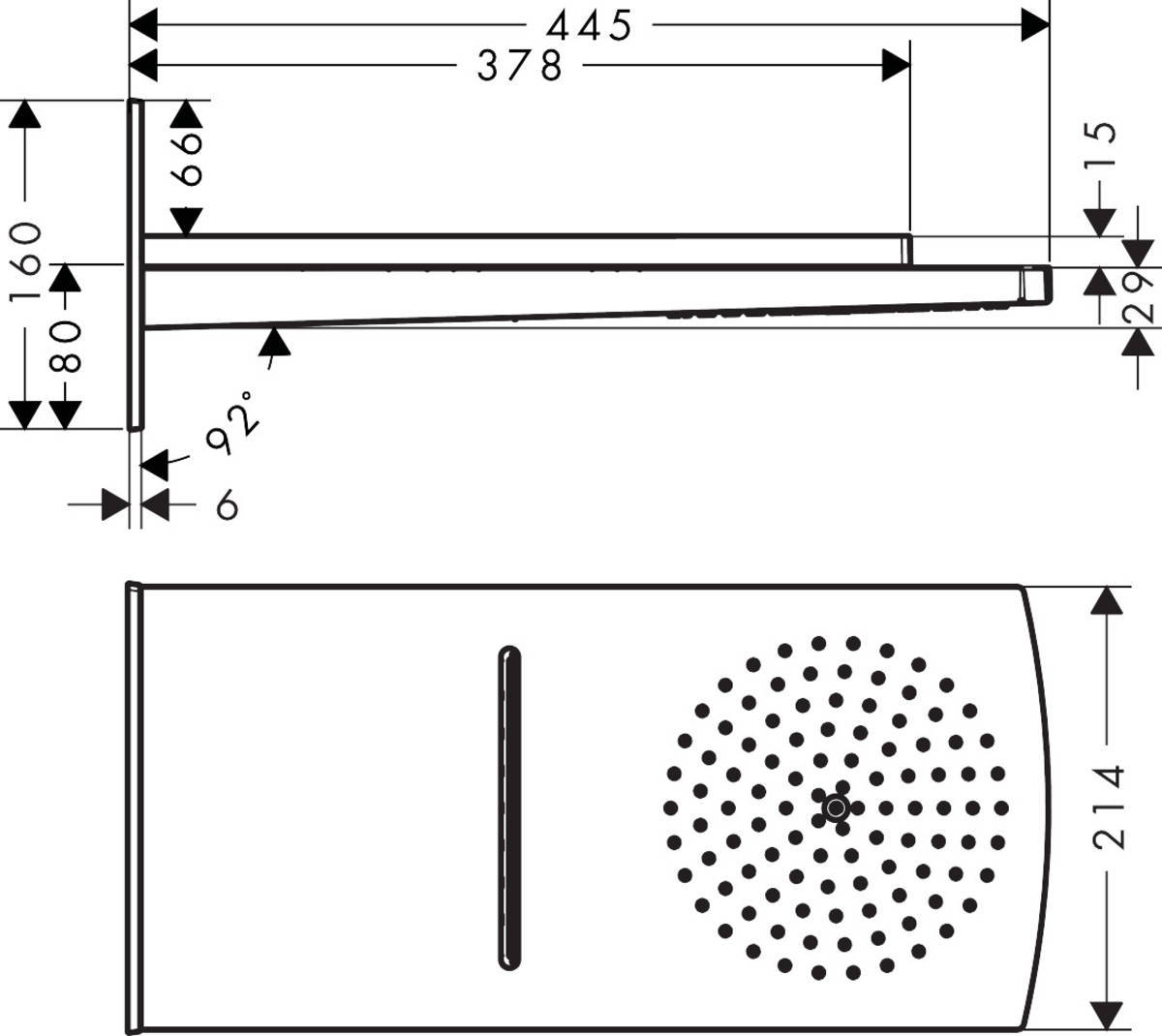Купить Hansgrohe Raindance Rainfall Overhead Shower 2jet верхний душ хром-белый матовый 28433400 в магазине wardena.ru