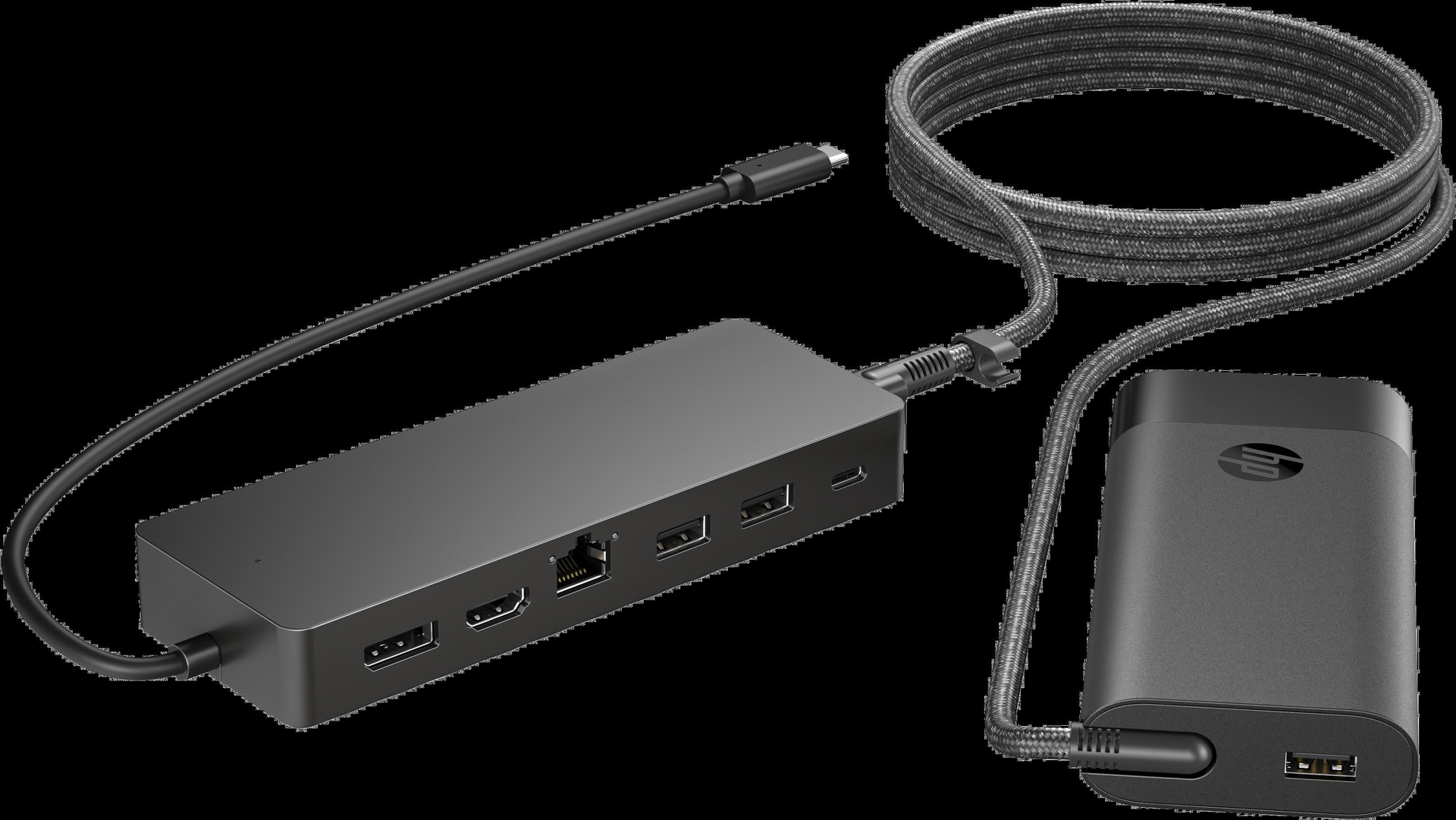 Купить HP Universal USB-C Hub and Laptop Charger Combo (9H0H9AA#ABB) в магазине wardena.ru