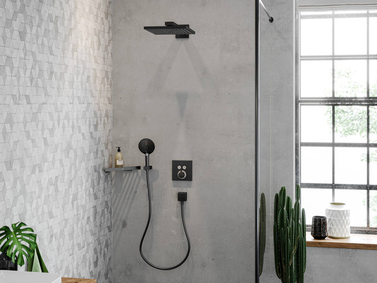 Купить Hansgrohe AddStoris Угловая корзинка хром-черный матовый 41741340 в магазине wardena.ru