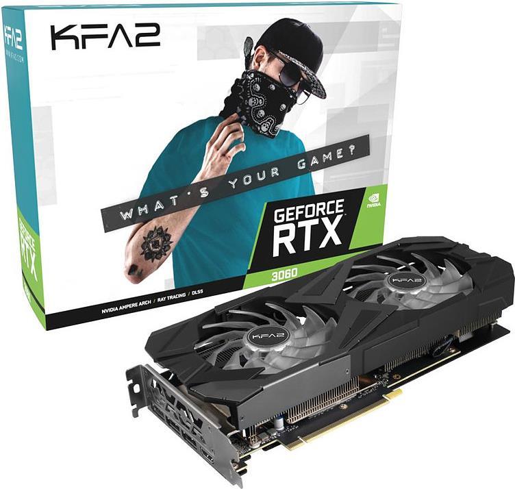 Купить KFA2 GeForce RTX 3060 (1-Click OC) - Grafikkarten - GF RTX 3060 - 12GB GDDR6 - PCIe 4,0 - HDMI, 3 x DisplayPort (36NOL7MD1VOK) в магазине wardena.ru