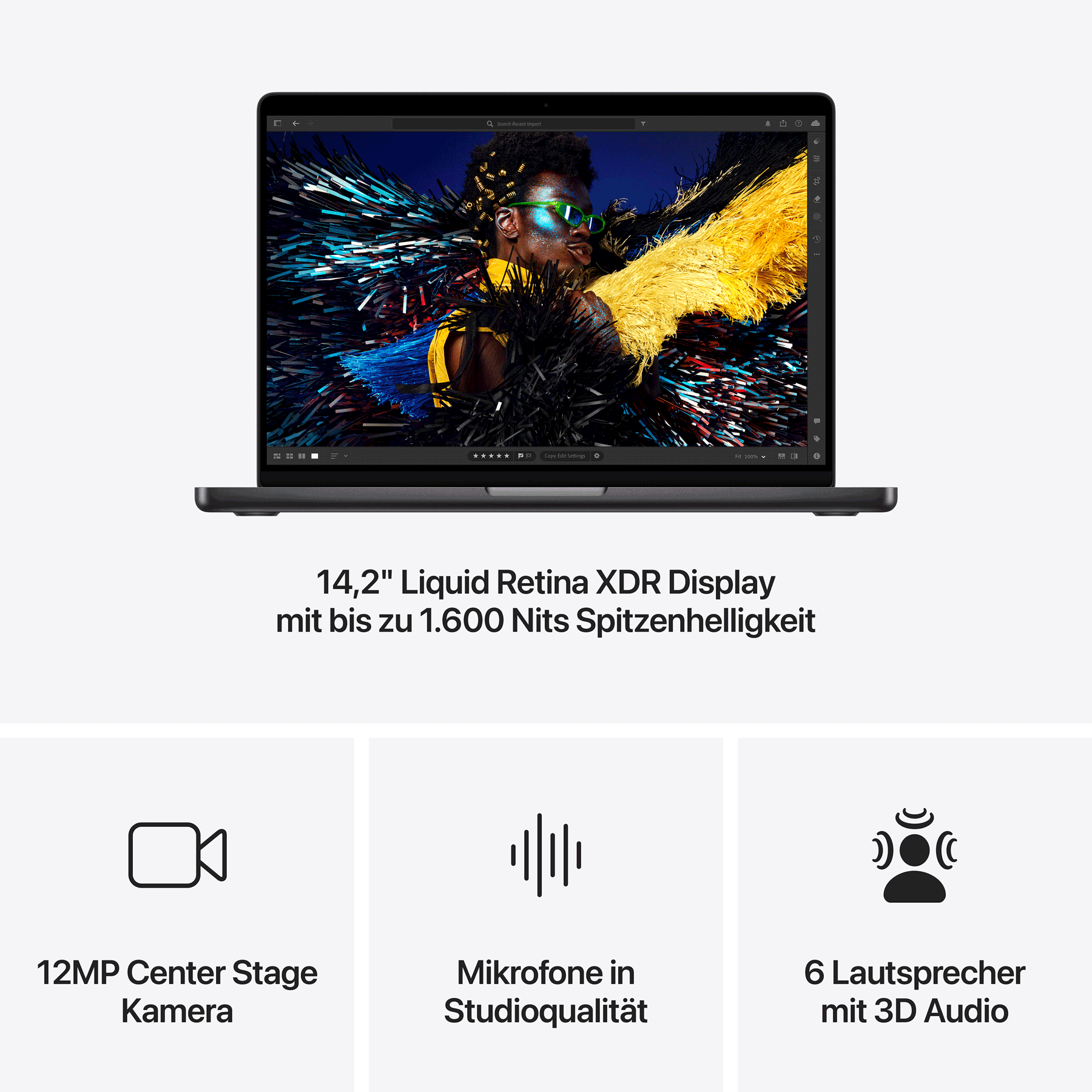 Купить APPLE MacBook Pro 35,97cm 14,2Zoll Apple M4 Max chip with 14core CPU and 32core GPU 36GB 1TB SSD Space Black (MX2K3D/A) в магазине wardena.ru