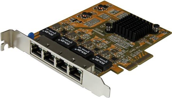 Купить StarTech.com 4 Port PCIe Gigabit Netzwerkkarte - Netzwerkadapter - PCIe Low Profile - Gigabit Ethernet x 4 - Gelb (ST1000SPEX43) в магазине wardena.ru