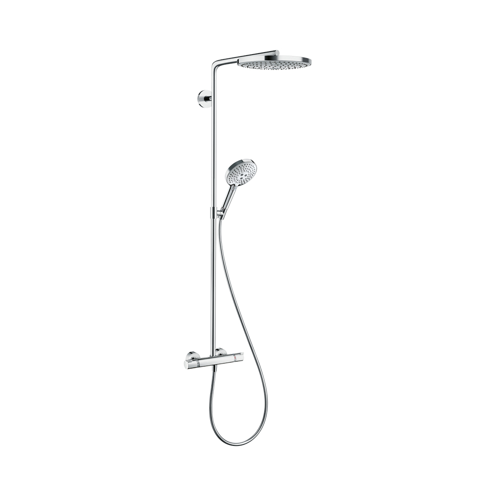 Купить Hansgrohe Raindance Select S 240 2jet Showerpipe душевая система с термостатом хром-белый матовый 27129400 в магазине wardena.ru