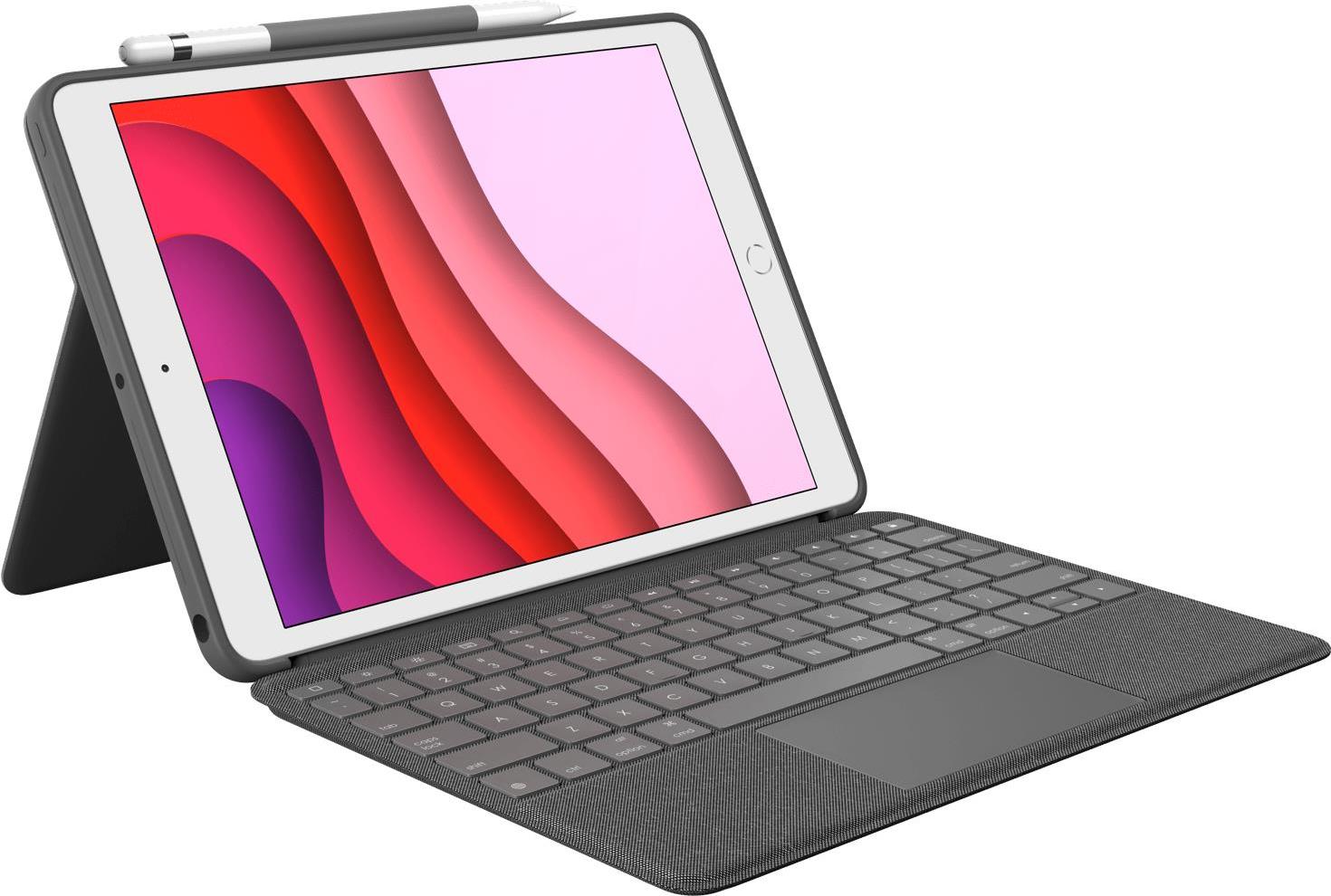 Купить Logitech Combo Touch - Tastatur und Foliohülle - mit Trackpad - backlit - Apple Smart connector - UK Englisch - Graphite - für Apple 10.2"  iPad (7. Generation), 10.5"  iPad Air, 10.5"  iPad Pro (920-009629) в магазине wardena.ru