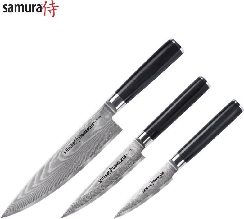 Купить Samura DAMASKUS Set 3-tlg. Schneid-/Gebrauchsmesser/Kochmesser aus AUS 10 Damaststahl 61 HRC (67 Lagen) (SD-0220) в магазине wardena.ru