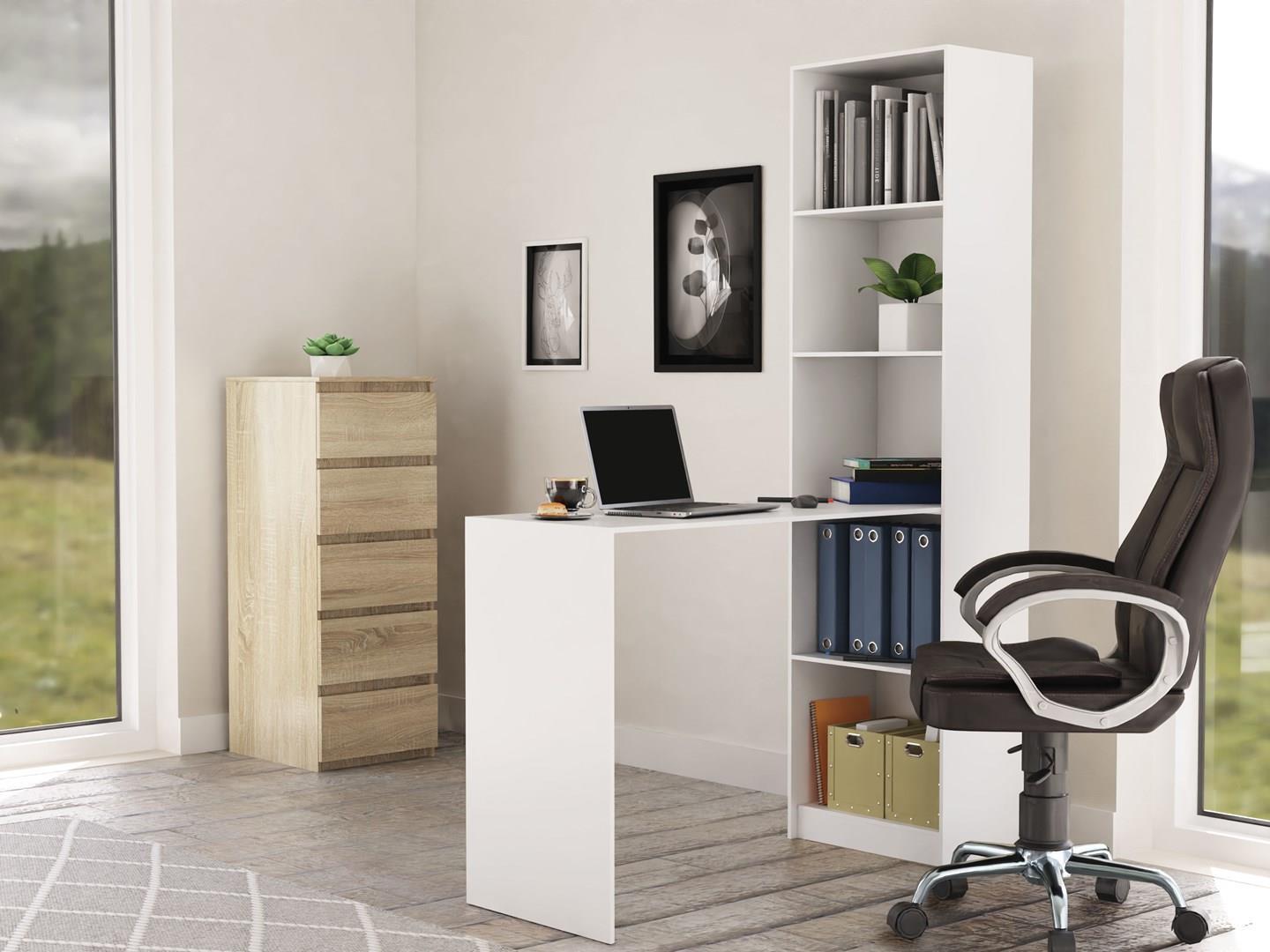 Купить Topeshop R50 BIEL Z BIURKIEM - Ecke - Rechteckige Form - Partikelbord - Gaming - Homeoffice - Büro - Matt - Weiß (BIU+REG50 BI) в магазине wardena.ru