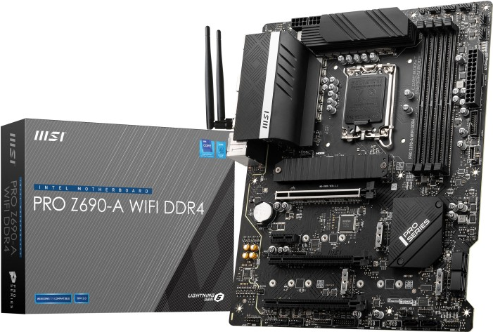 Купить MSI PRO Z690-A WIFI DDR4 - Motherboard - ATX - LGA1700-Sockel - Z690 Chipsatz - USB-C Gen2, USB 3.2 Gen 1, USB 3.2 Gen 2, USB-C Gen 2x2 - 2.5 Gigabit LAN, Wi-Fi, Bluetooth - Onboard-Grafik (CPU erforderlich) - HD Audio ( (7D25-012R) в магазине wardena.ru