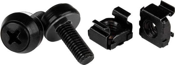 Купить StarTech.com M6 x 12mm - Screws and Cage Nuts - Schrauben für Rack - Schwarz (CABSCREWM62B) в магазине wardena.ru