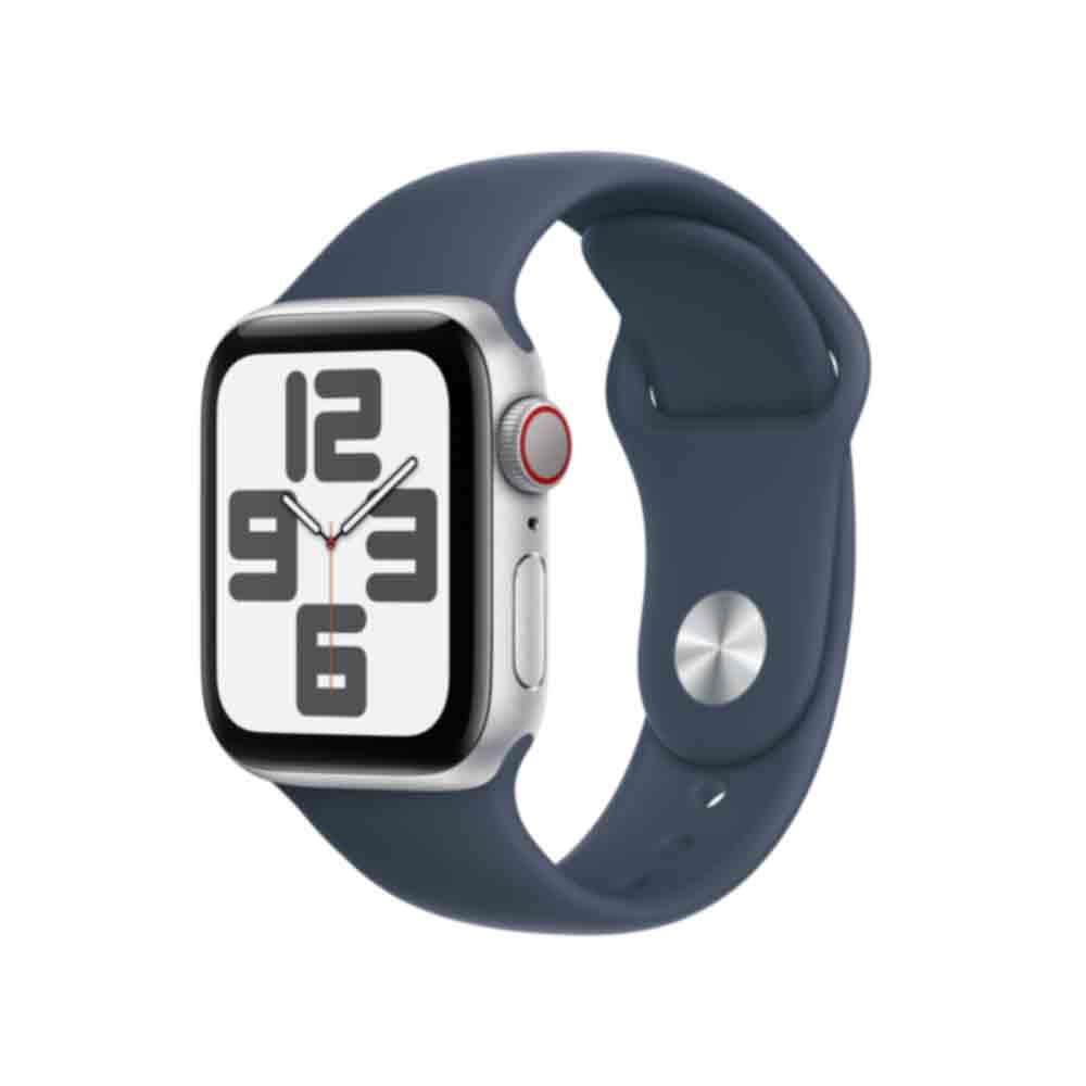Купить Apple Watch SE (GPS + Cellular) - 40 mm - Aluminium, Silber - intelligente Uhr mit Sportband - Flouroelastomer - Storm Blue - Bandgröße: M/L - 32GB - Wi-Fi, LTE, Bluetooth - 4G - 27,8 g (MRGM3QF/A) в магазине wardena.ru