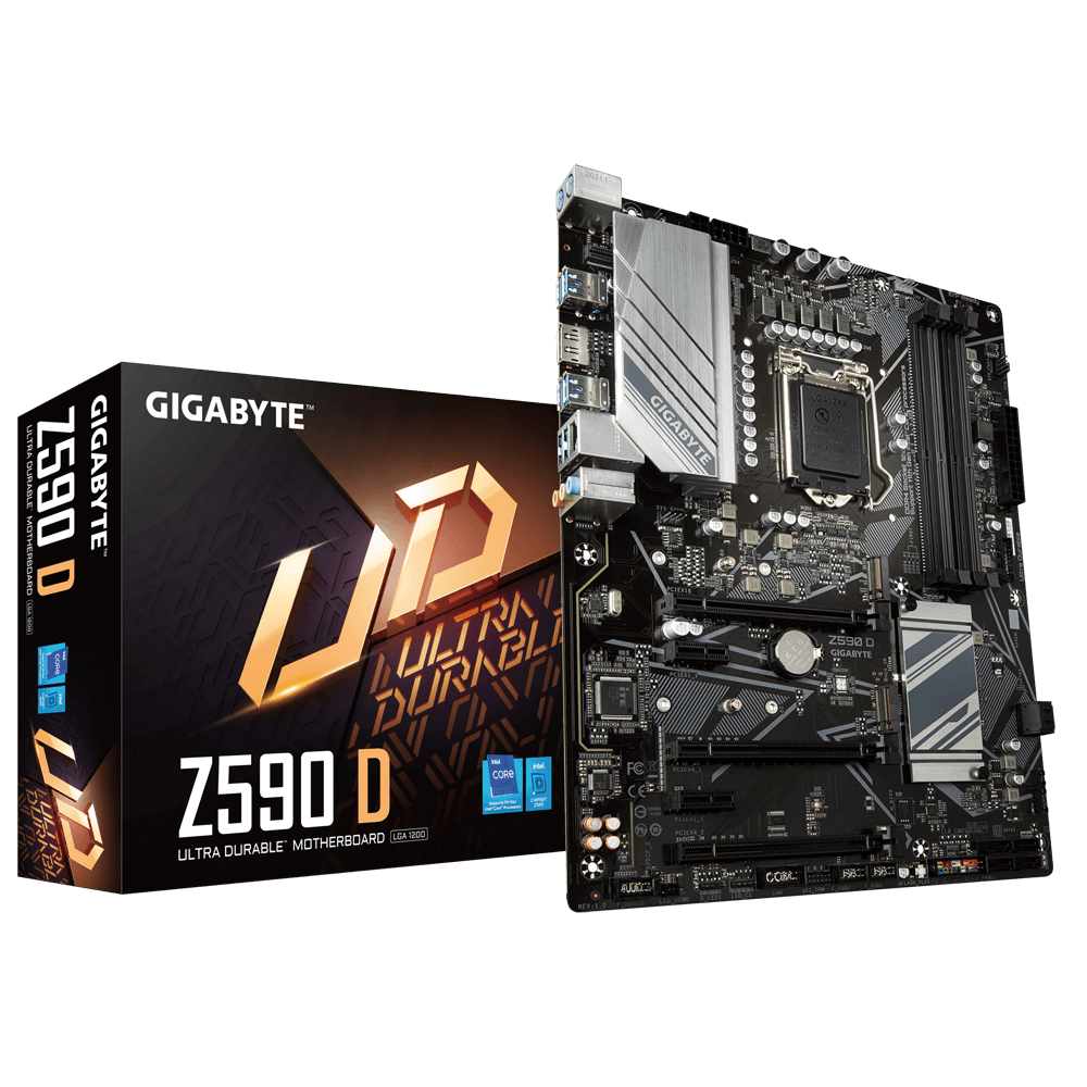Купить Gigabyte Z590 D - 1,0 - Motherboard - ATX - LGA1200-Sockel - Z590 - USB 3,2 Gen 1 - Gigabit LAN - Onboard-Grafik (CPU erforderlich) - HD Audio (8-Kanal) (Z590 D) в магазине wardena.ru