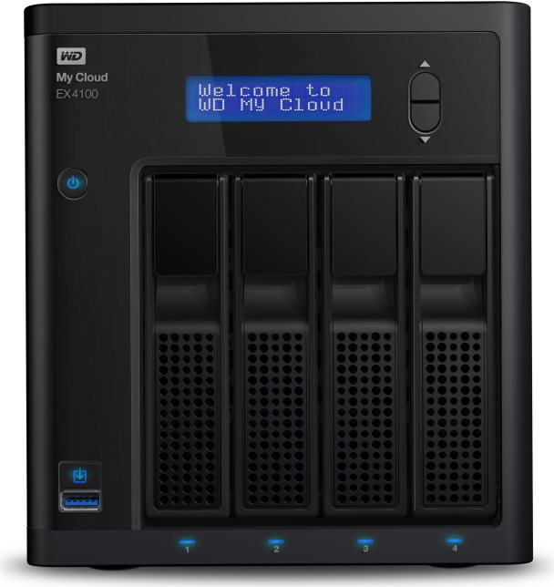 Купить WD My Cloud EX4100 WDBWZE0000NBK - NAS-Server - 4 Schächte - RAID 0, 1, 5, 10, JBOD, 5 Hot Spare - RAM 2 GB - Gigabit Ethernet - iSCSI (WDBWZE0000NBK-EESN) в магазине wardena.ru