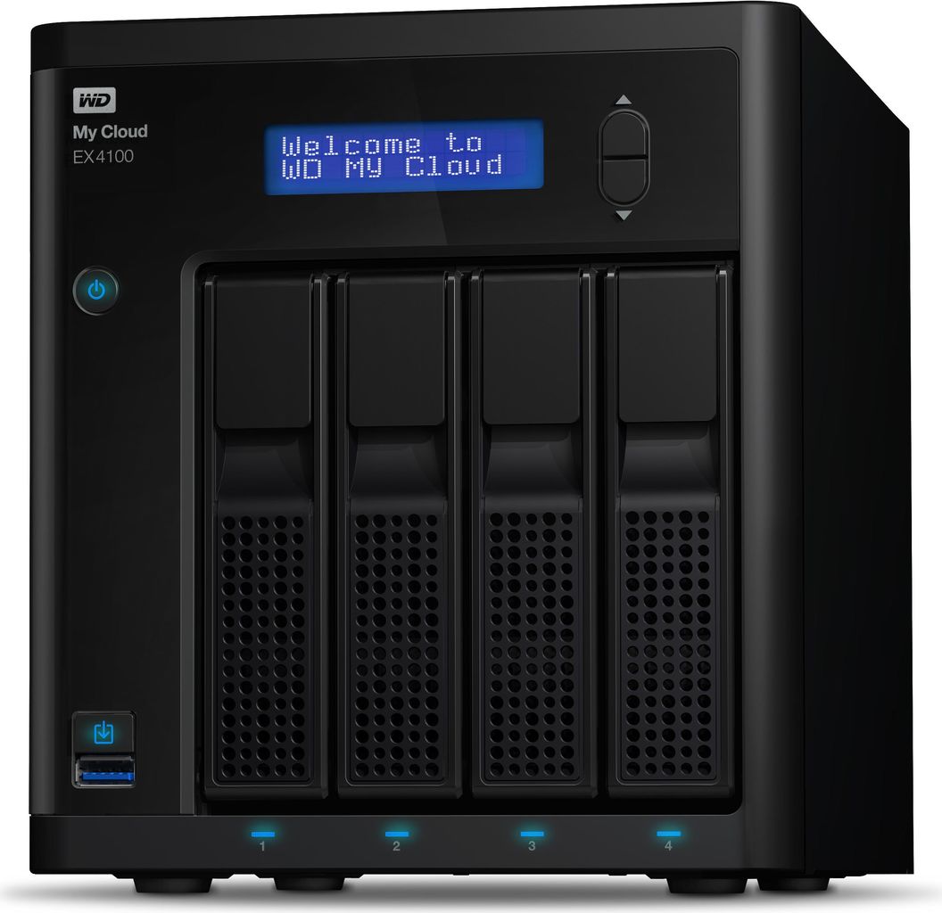 Купить WD My Cloud EX4100 WDBWZE0160KBK - NAS-Server - 4 Schächte - 16 TB - HDD 4 TB x 4 - RAID 0, 1, 5, 10, JBOD, 5 Hot Spare - RAM 2 GB - Gigabit Ethernet - iSCSI (WDBWZE0160KBK-EESN) в магазине wardena.ru