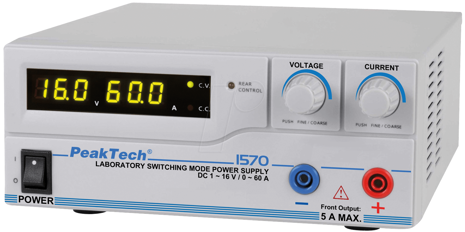 Купить PeakTech Labornetzgerät 1 Kan. ...16 VDC VDC 60 A, Programmierbar (PeakTech 1570) в магазине wardena.ru